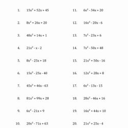 Factoring trinomials a 1 answer key