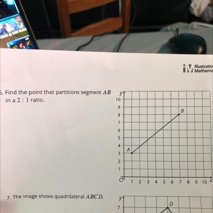 The point that partitions ab in the ratio 3 7